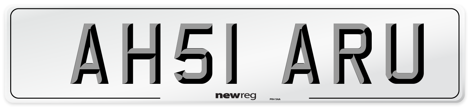 AH51 ARU Number Plate from New Reg
